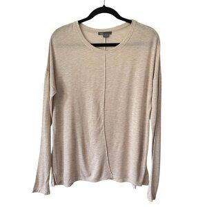 Vince Beige Long Sleeve Top Size S 100% Viscose Lightweight Casual Pullover